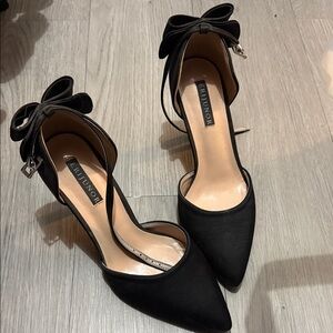 Elegant Black Heels with Bow by Erinlunar